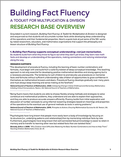 Research Based Overview - Math toolkit for multiplication and division