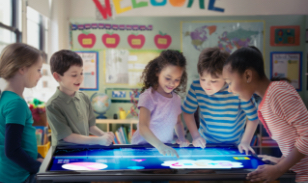 Image showcasing confident students in a classroom environment.