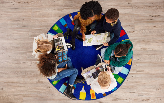Children sitting in a circle