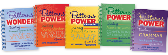 Visual highlighting teacher resource books with colorful designs.