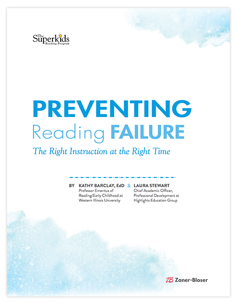 Whitepaper cover on preventing reading failure in schools.